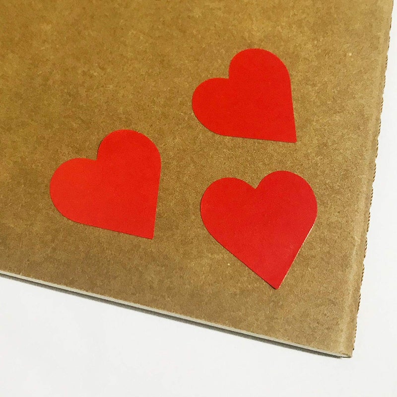 Remarkable Red Heart Stickers Valentines Day Heart Crafting Scrapbooking Labels Heart Shape Color Coding Labels- 2" Natural Adhesive Envelop Seals Labels 500 Per Roll. - Image 3